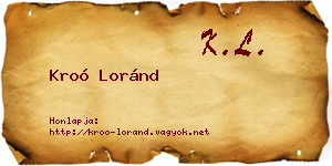 Kroó Loránd névjegykártya